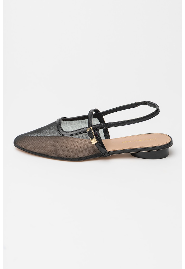 Oferte la Balerini slingabck semitransparenti - Negru