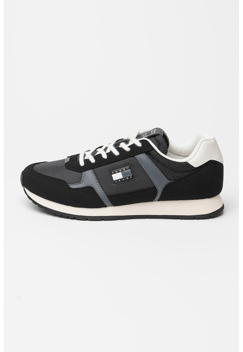 Oferte la Pantofi sport low-cut cu logo - Negru/Alb murdar/Gri inchis