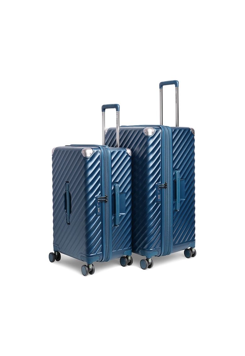 Oferte la Set trolere extensibile  Trunk - policarbonat - 2 bagaje de cala - cifru TSA - 4 roti cu suspensii - albastru - 67 cm/79 cm