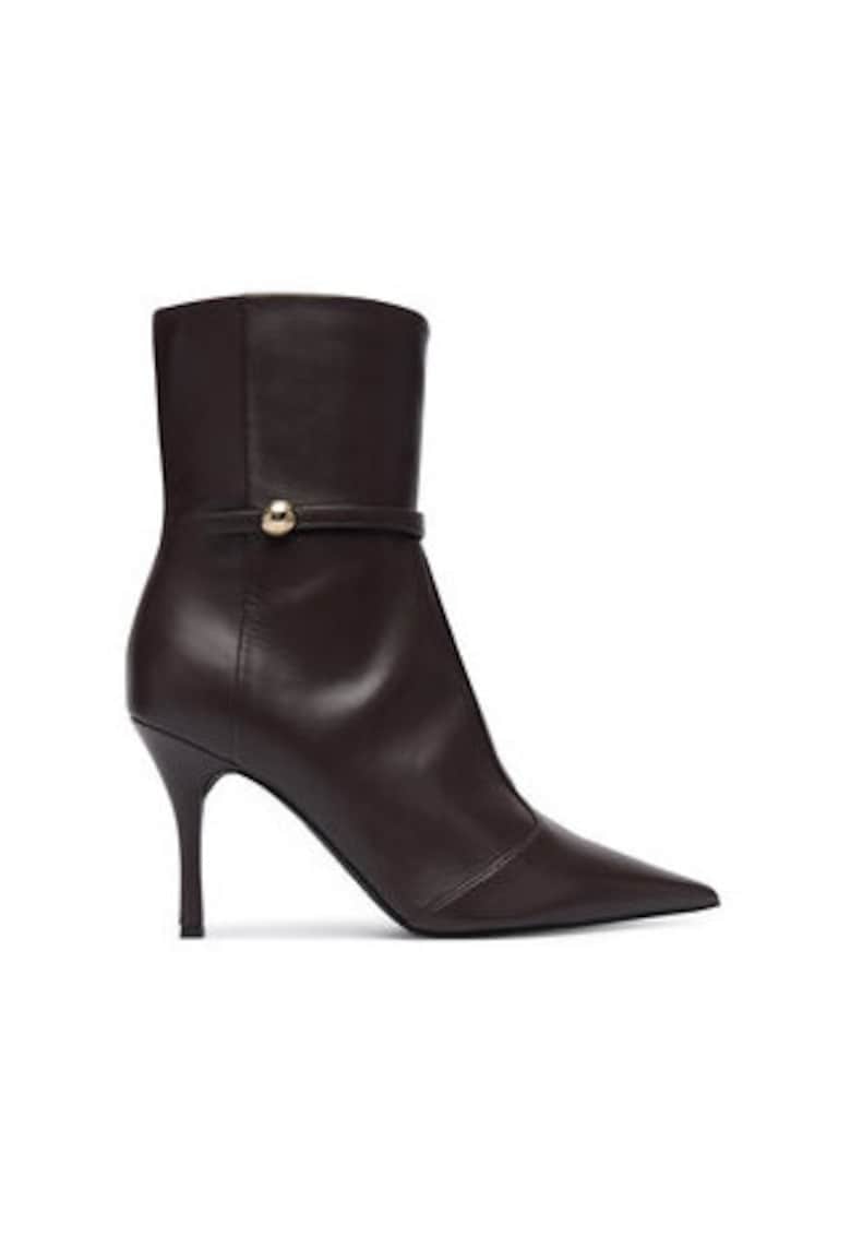 Oferte la Botine dama pana la glezna -  305616296 - piele naturala - maro