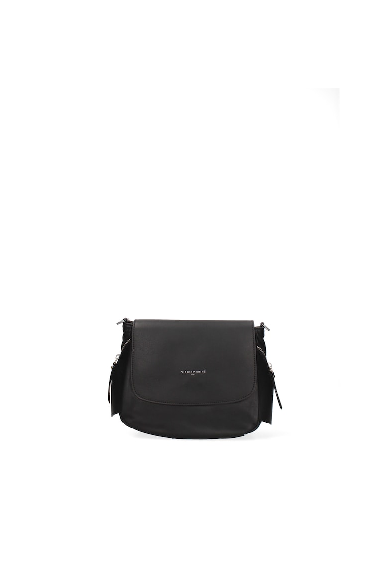 Geanta crossbody din piele cu model uni si clapa