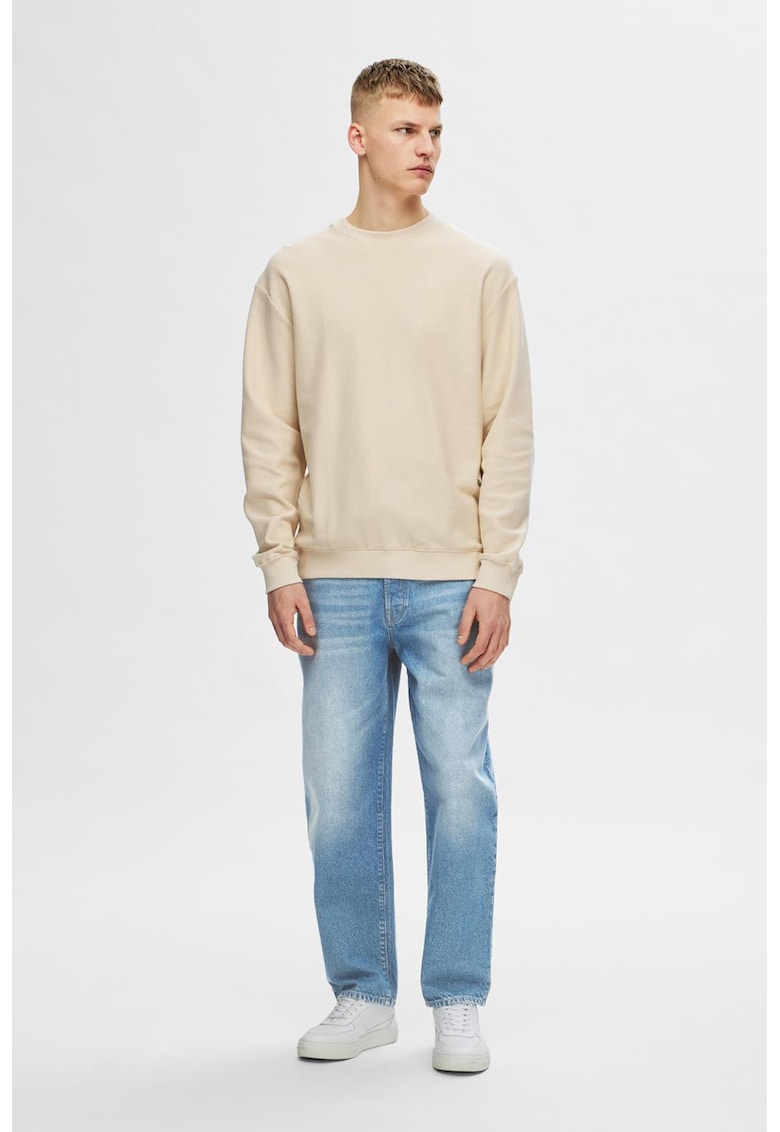 Blugi relaxed fit cu aspect decolorat - Albastru deschis