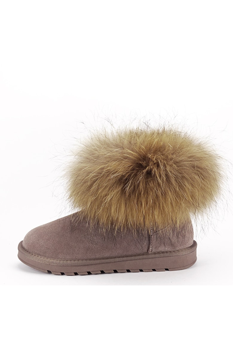 Oferte la Ghete din piele naturala kaki cu blanita Carina 19 15878 - Kaki