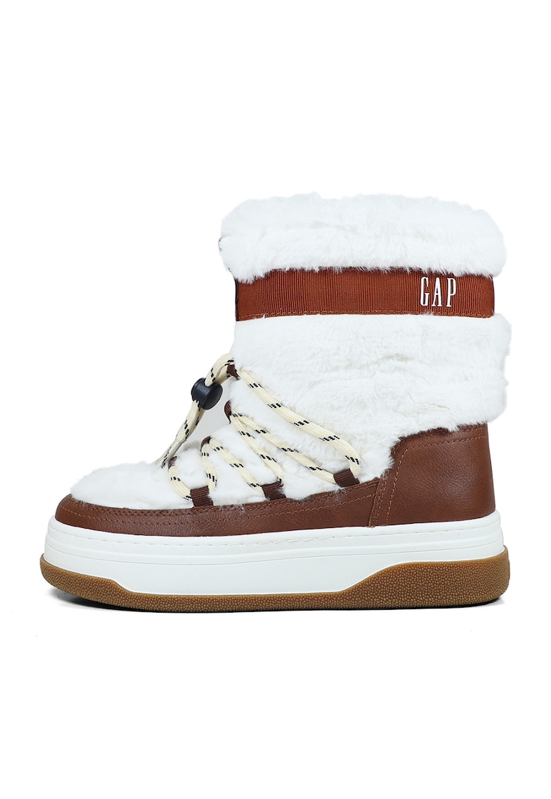 Oferte la Cizme flatform cu logo - Alb/Maro
