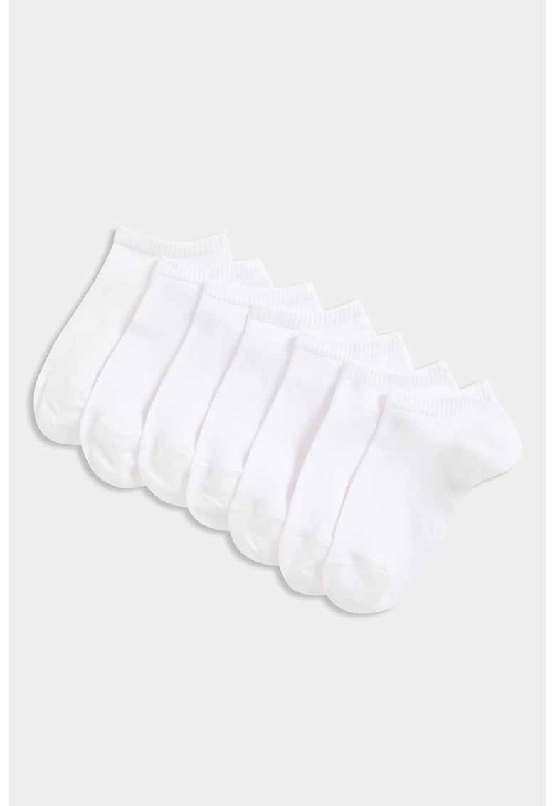 Oferte la Set de sosete uni - pe glezna - 7 perechi - Alb