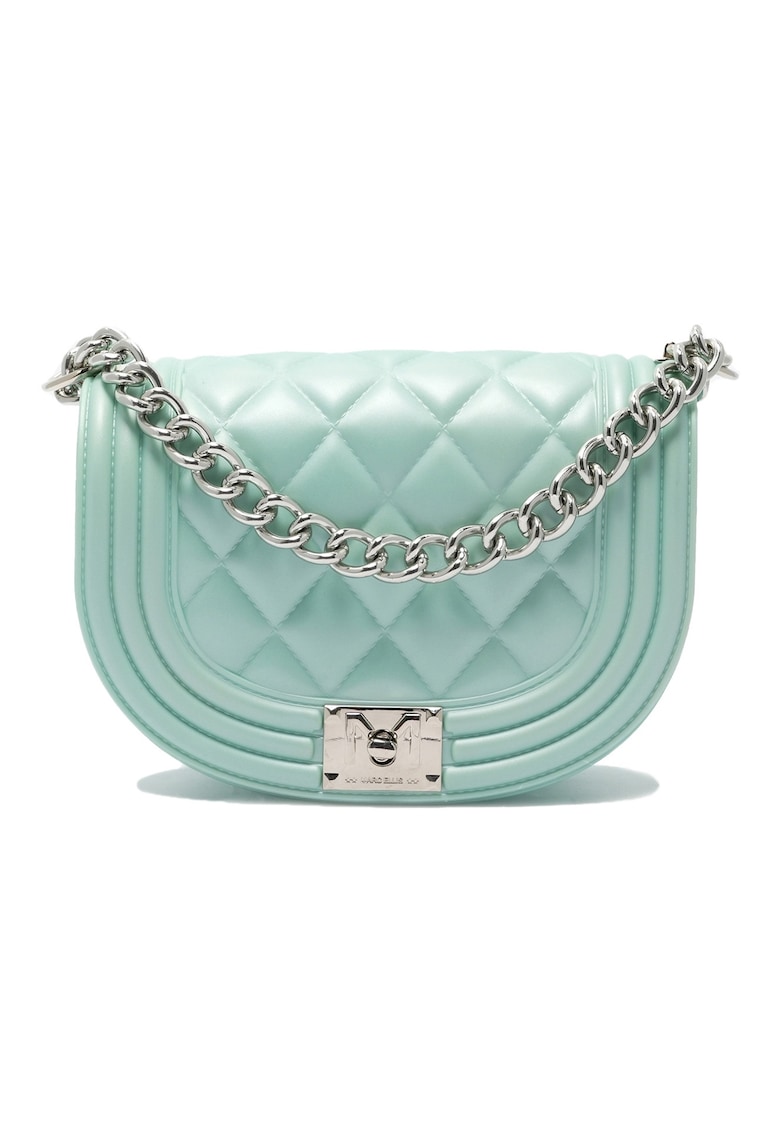 Oferte la Geanta crossbody cu bareta din lant - Verde/Argintiu