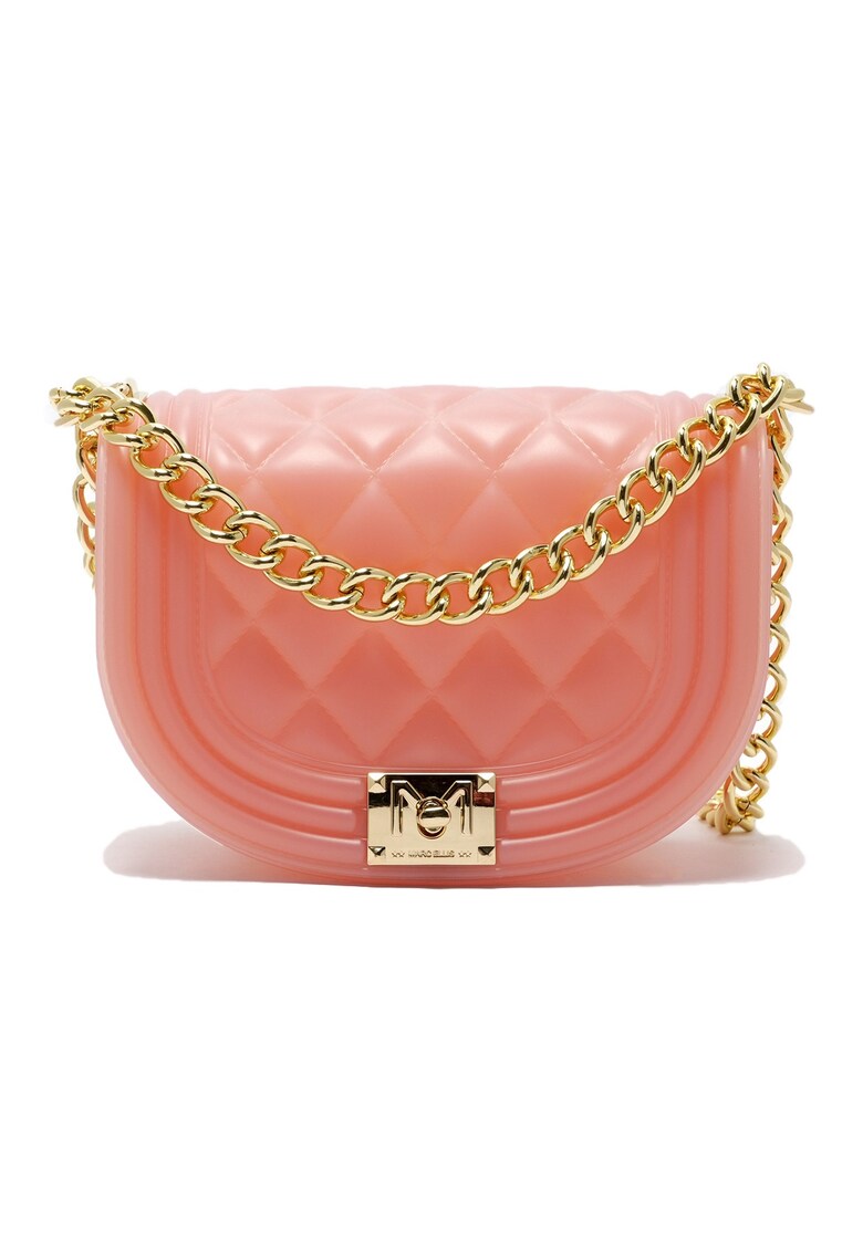 Oferte la Geanta crossbody cu bareta din lant - Auriu/Roz deschis