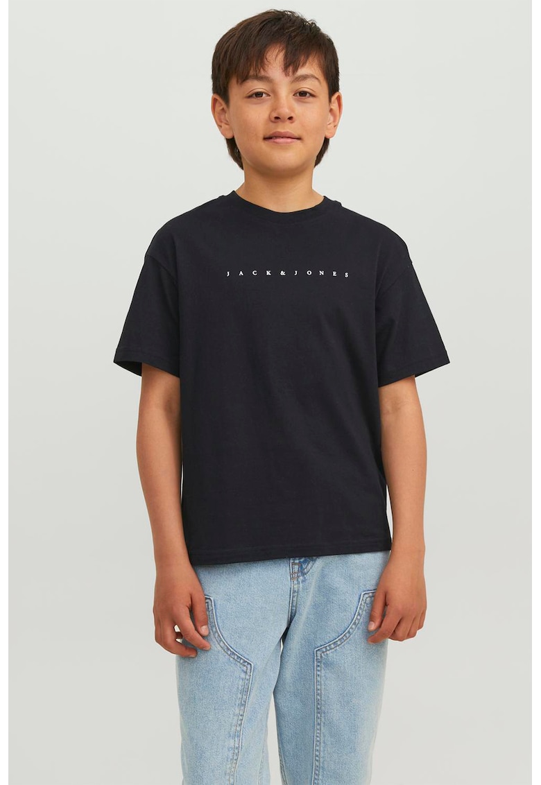 Tricou de bumbac cu imprimeu logo - Negru
