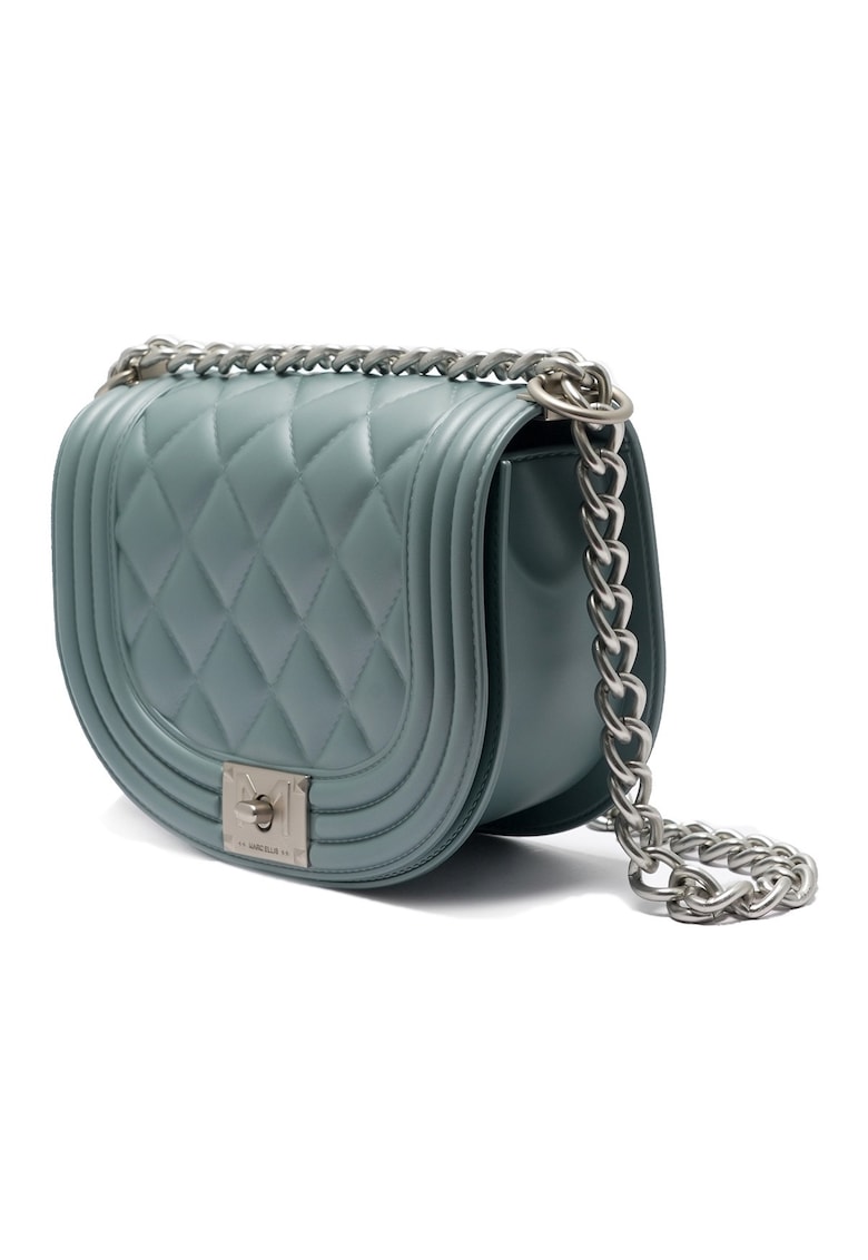 Oferte la Geanta crossbody cu bareta din lant - Albastru/Argintiu