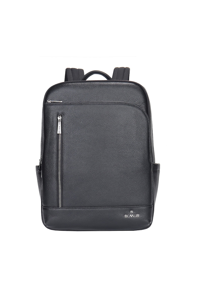 Oferte la Rucsac unisex de piele cu buzunare multiple - Negru