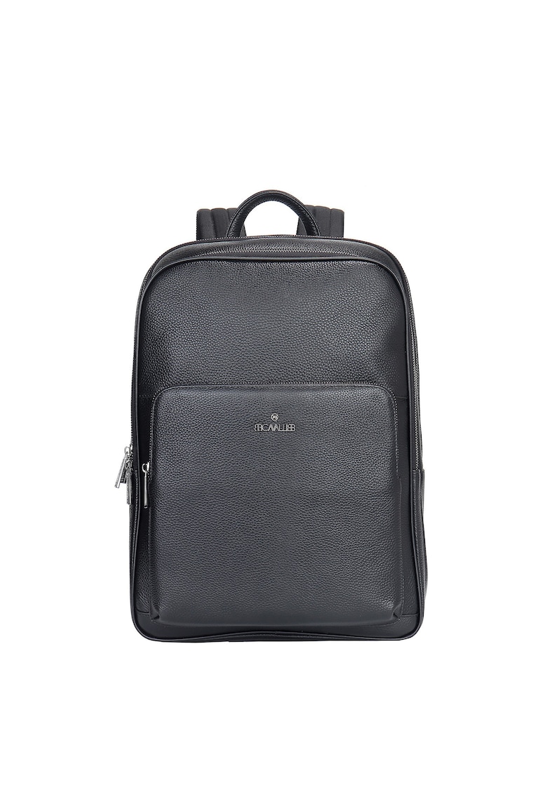 Oferte la Rucsac unisex de piele cu buzunare multiple - Negru
