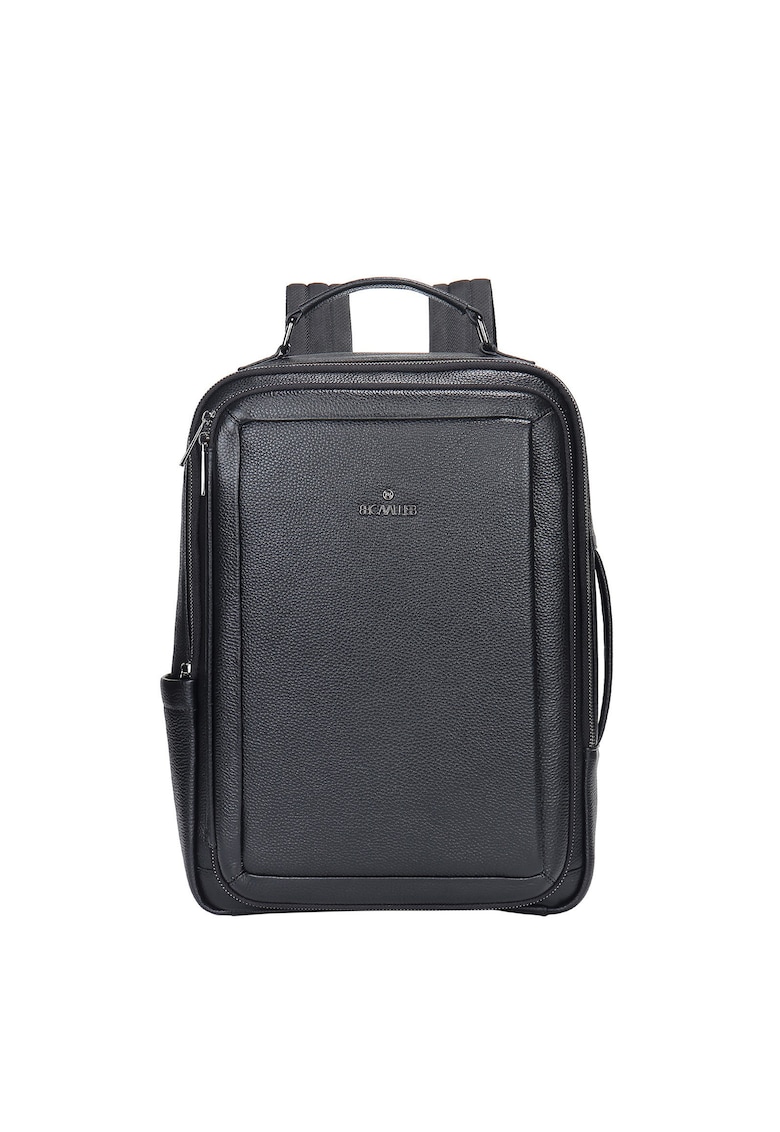 Oferte la Rucsac unisex de piele cu buzunare multiple - Negru