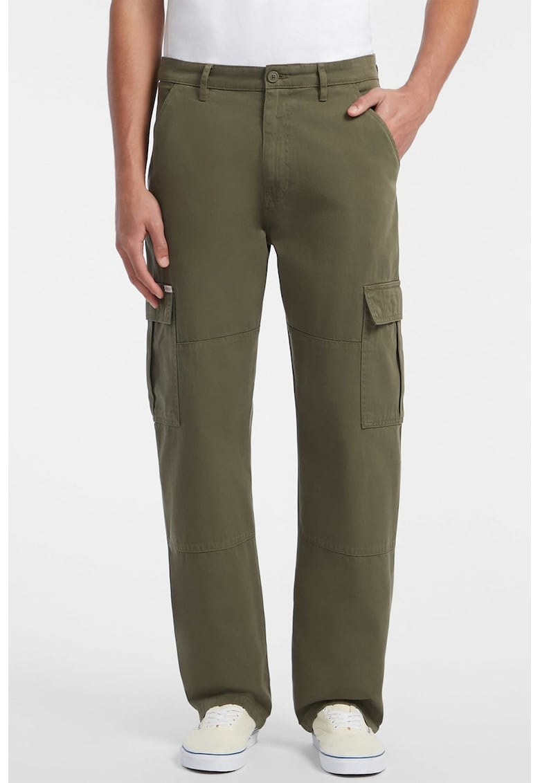 Oferte la Blugi cargo cu talie medie - Kaki