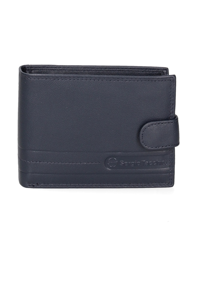 Oferte la Portofel pliabil de piele cu logo discret 166973 - Albastru inchis