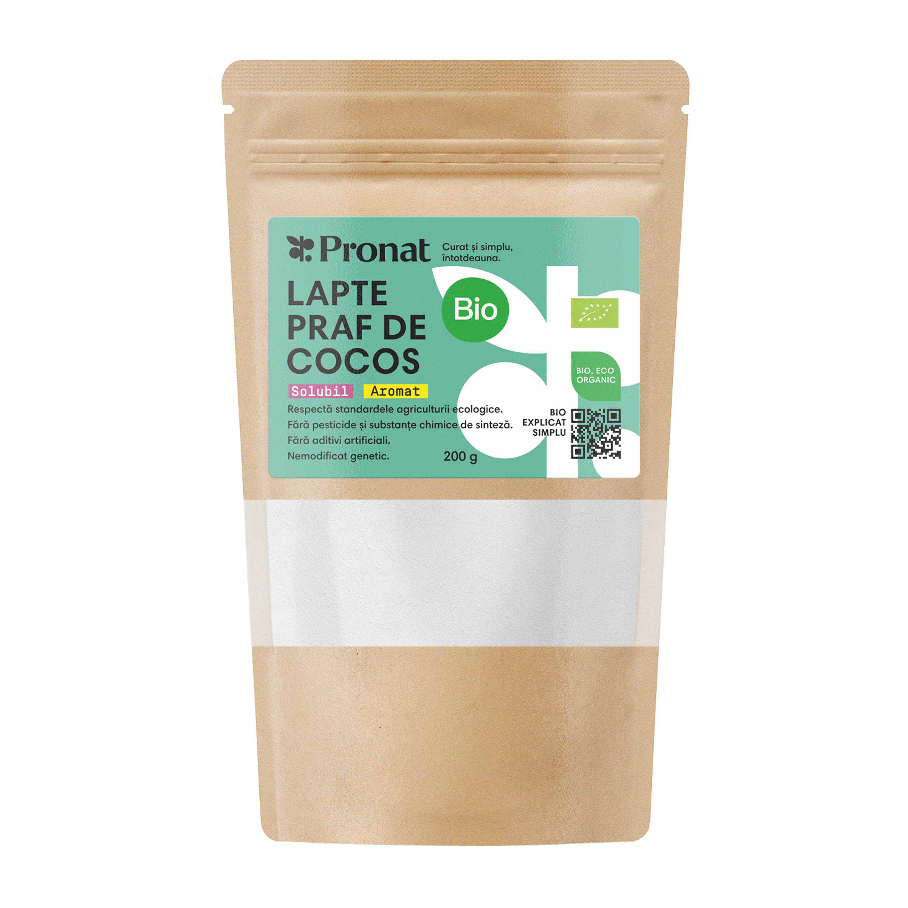 Oferte la Lapte praf bio de cocos, 200g Pronat