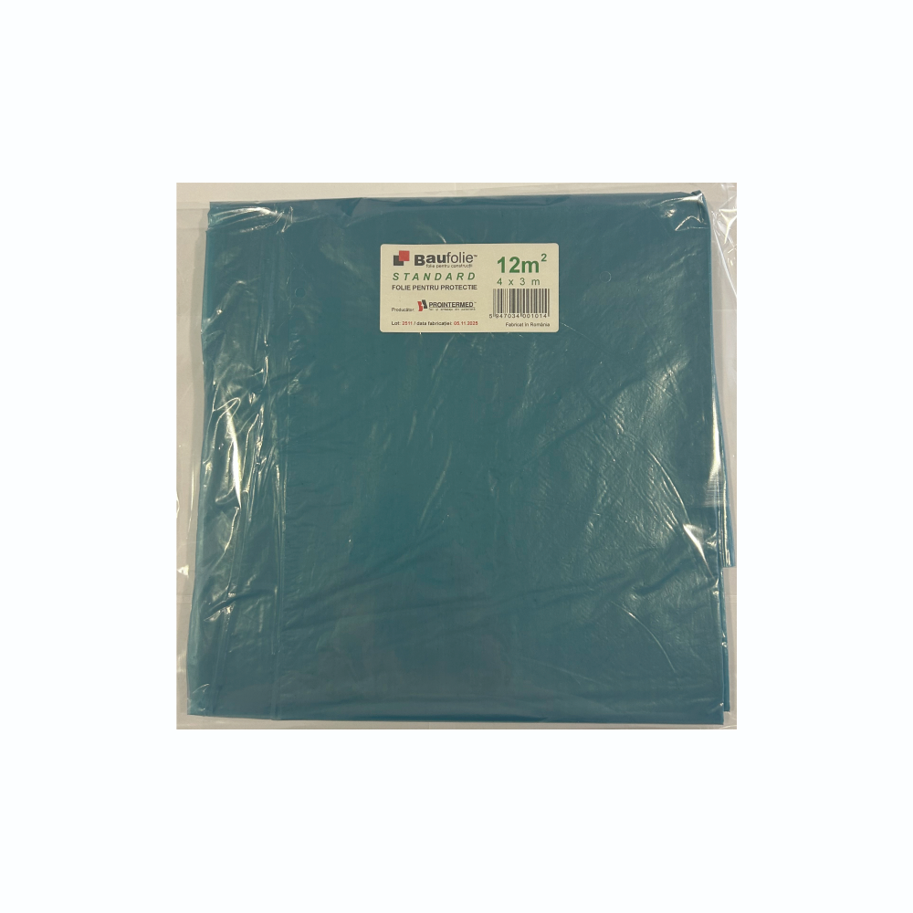 Oferte la Folie standard pentru protectie Baufolie, polietilena reciclata, albastru, grosime 0.035 mm, 4 x 3 m