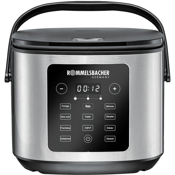 Oferte la Aparat de Gatit Orez Multifunctional MRK 950 860W Afisaj LED 12 Programe Inox/Negru