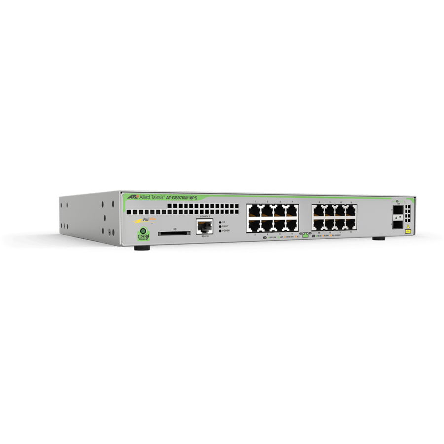 Oferte la Allied Telesis AT-GS970M/28PS-50 AT-GS970M/28PS | 24 x 10/100/1000 Mbit/s | 4 x 10/100/1000 SFP | Full Management