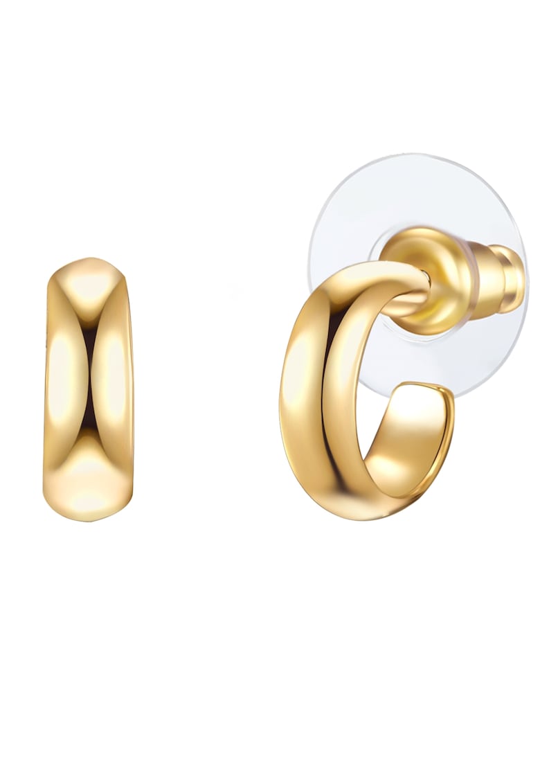 Oferte la Cercei rotunzi cu tija placati cu aur de 14K - Auriu