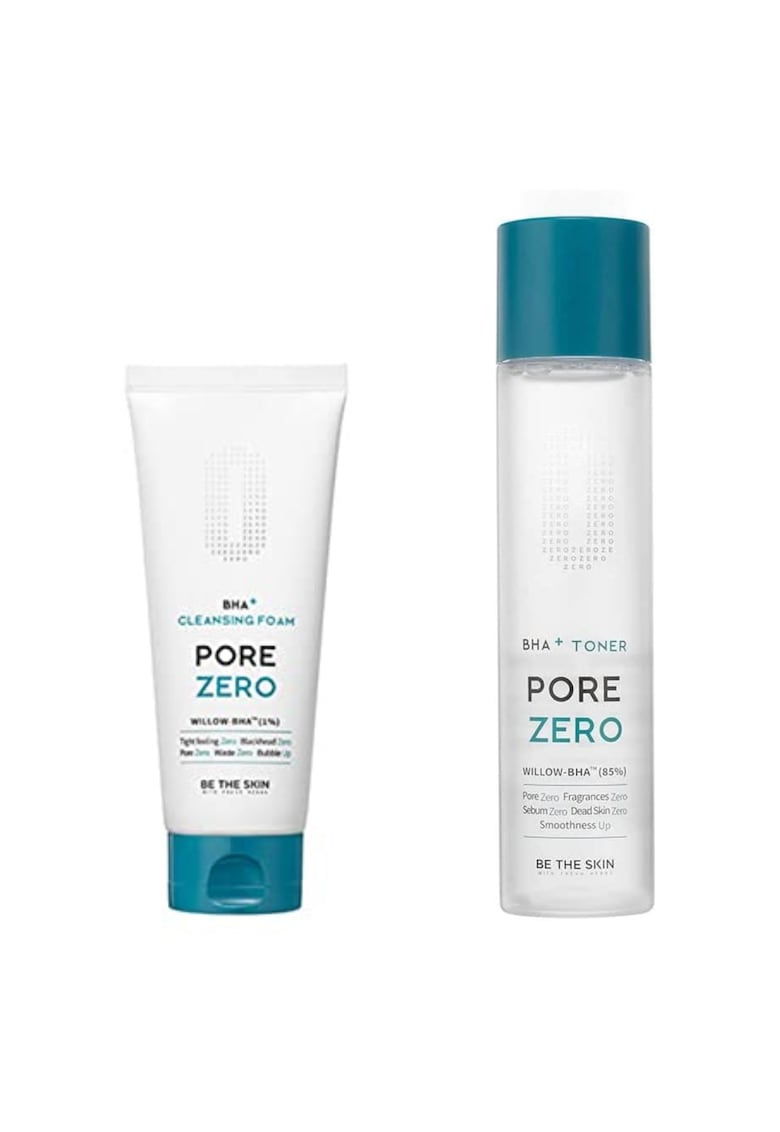 Set BHA+ PORE ZERO: Spuma de curatare 150g + Toner matifiant 150ml - pentru ten gras - echilibrare pH