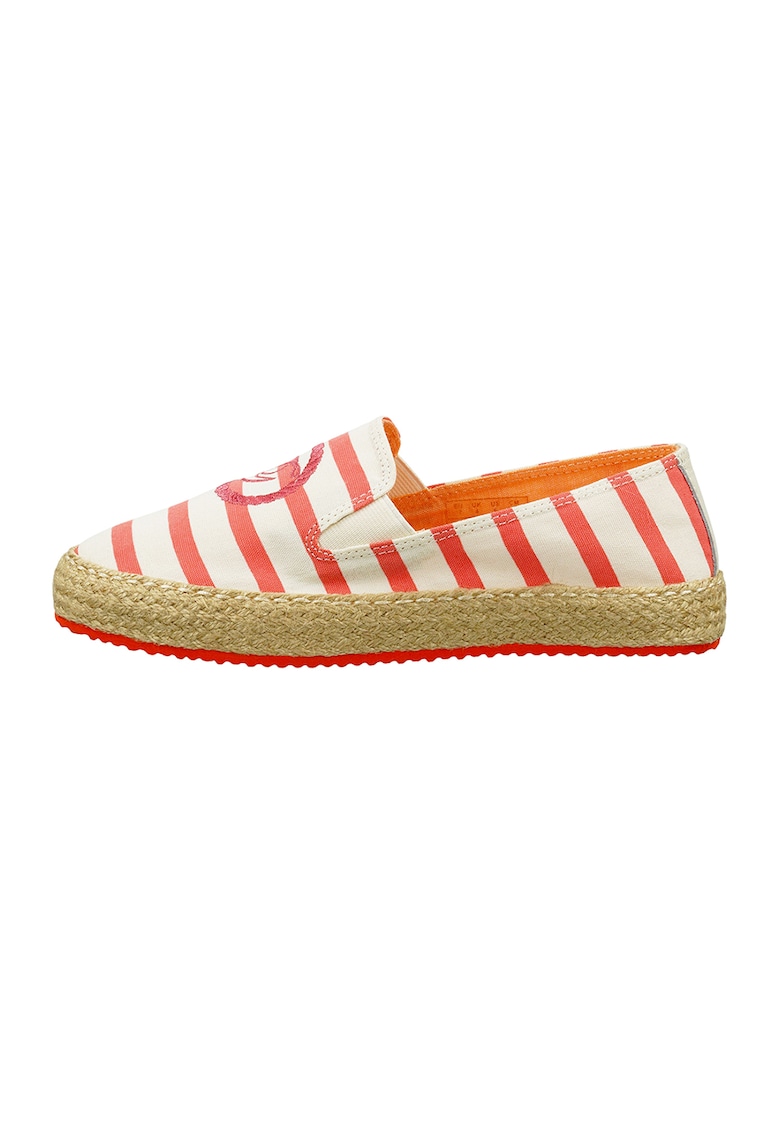 Oferte la Espadrile cu logo brodat - Coral/Alb murdar