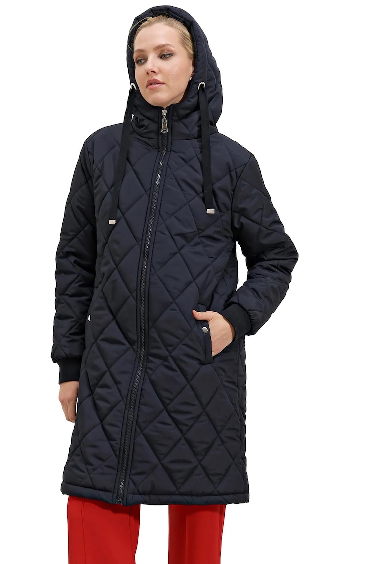 Oferte la Geaca lunga dama - HiCCUP - Poliester - Bleumarin