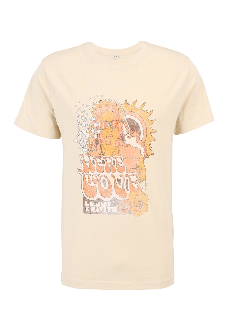 Oferte la Tricou din bumbac cu imprimeu cu Lenny Kravitz - Bej
