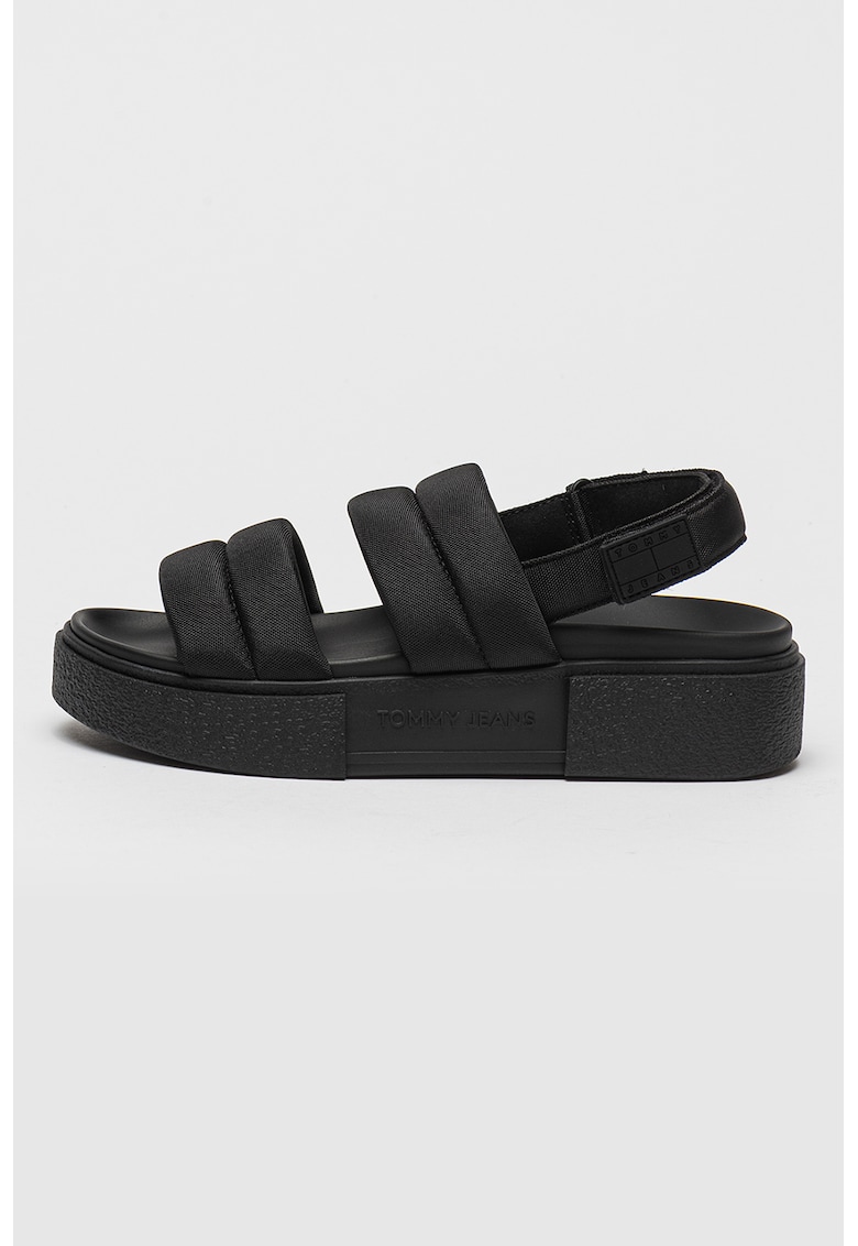 Oferte la Sandale din material textil cu inchidere velcro - Negru