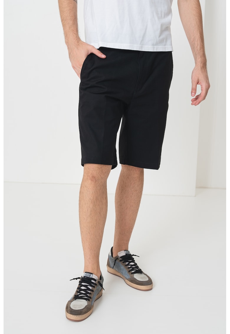 Oferte la Bermude chino de bumbac - Negru