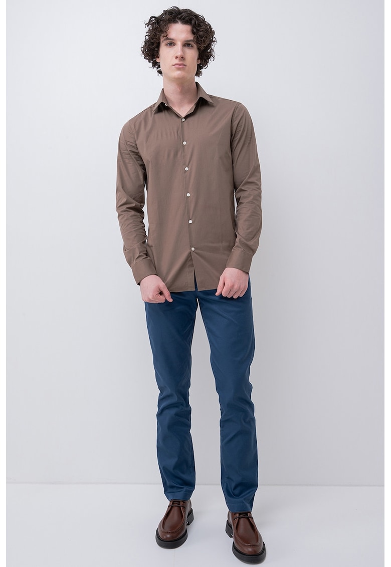 Oferte la Camasa slim fit - Maro taupe