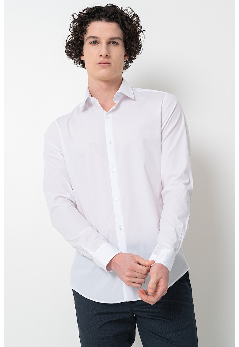 Oferte la Camasa slim fit cu guler ascutit - Alb