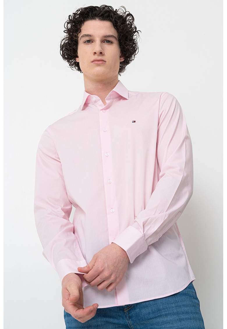 Oferte la Camasa slim fit din amestec de bumbac - Roz deschis