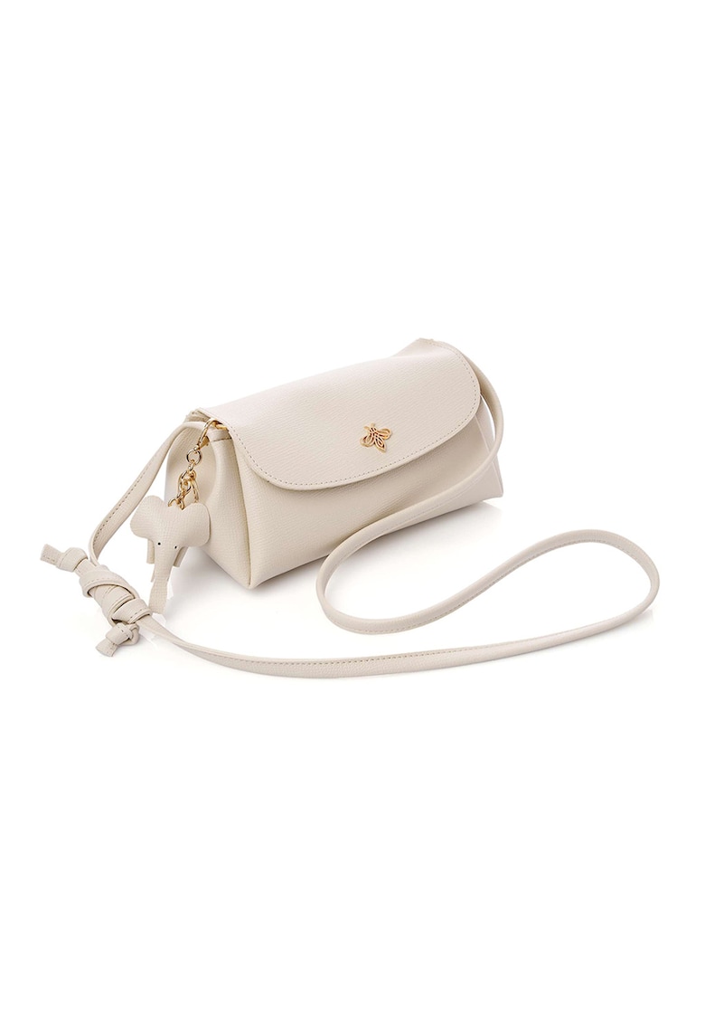 Oferte la Geanta crossbody din piele ecologica - Crem - 12x22x11