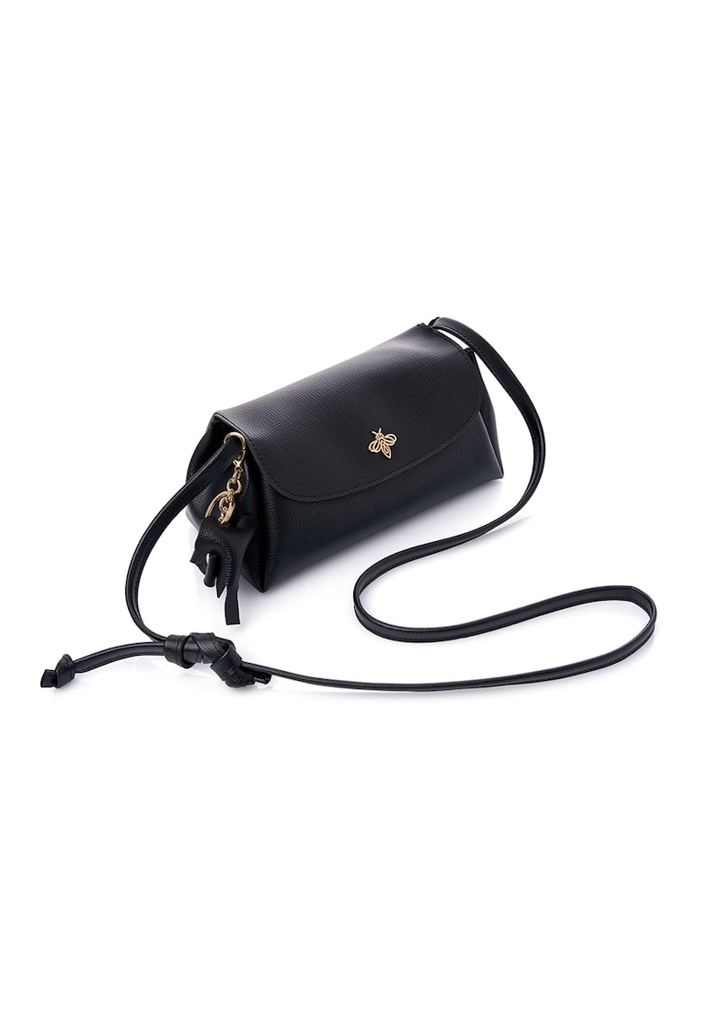 Oferte la Geanta crossbody din piele ecologica - Negru - 12x22x11