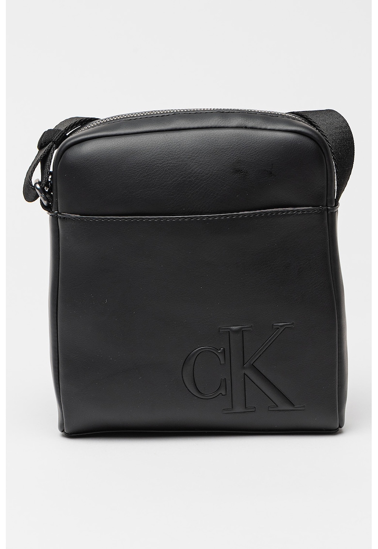 Oferte la Geanta crossbody cu monograma logo in relief - Negru