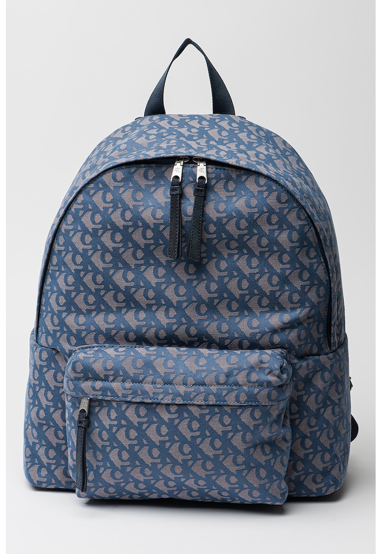 Oferte la Rucsac cu model si buzunar exterior - Albastru prafuit/Bej