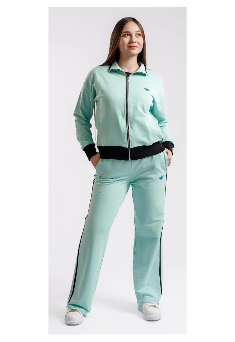 Oferte la Trening din bumbac cu fermoar pentru dame - Verde