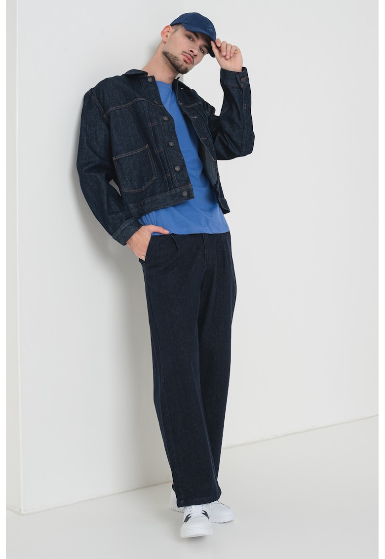 Oferte la Jacheta din denim cu buzunare aplicate - Bleumarin
