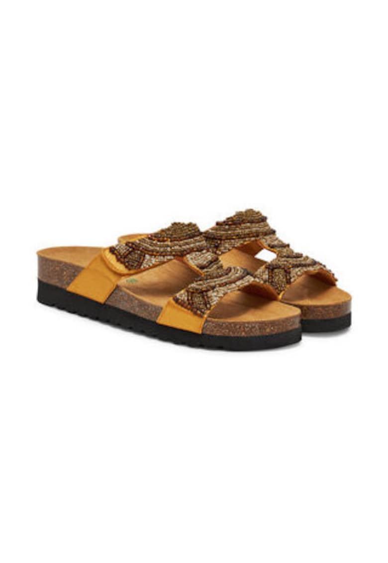 Oferte la Papuci dama - Grunland - piele ecologica - galben - tehnologie EVA