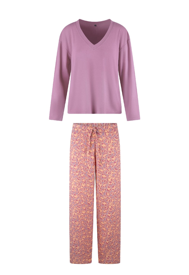 Oferte la Pijama lejera cu decolteu in V - Multicolor