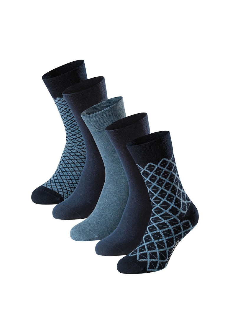 Oferte la Set de sosete lungi Bluebird - 5 perechi - Albastru petrol/Bleumarin