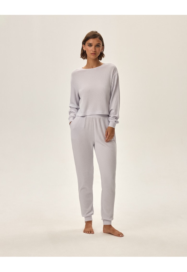 Oferte la Set trening dama  Clytia 2 - gri deschis - maneci lungi - croiala regular fit - poliester