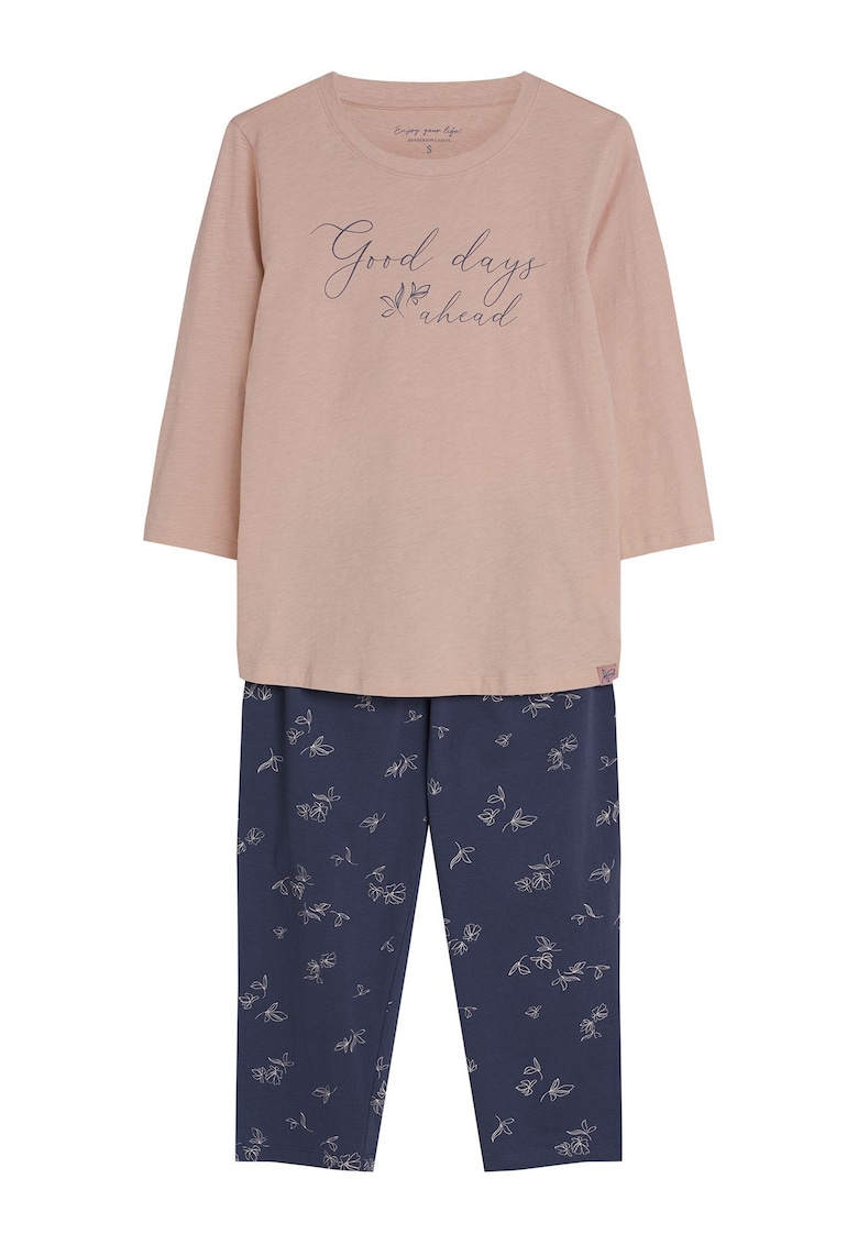 Oferte la Pijama dama  Bumbac - Roz - Text