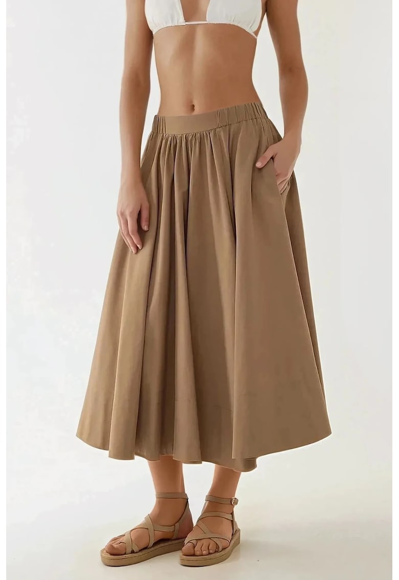 Oferte la Fusta maxi dama  textil - maro - Maro