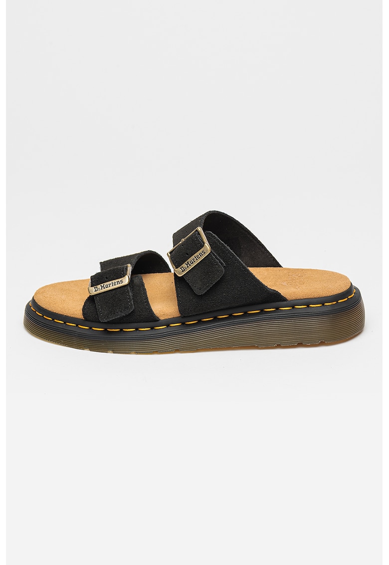 Oferte la Papuci unisex de piele intoarsa cu catarama Josef - Galben