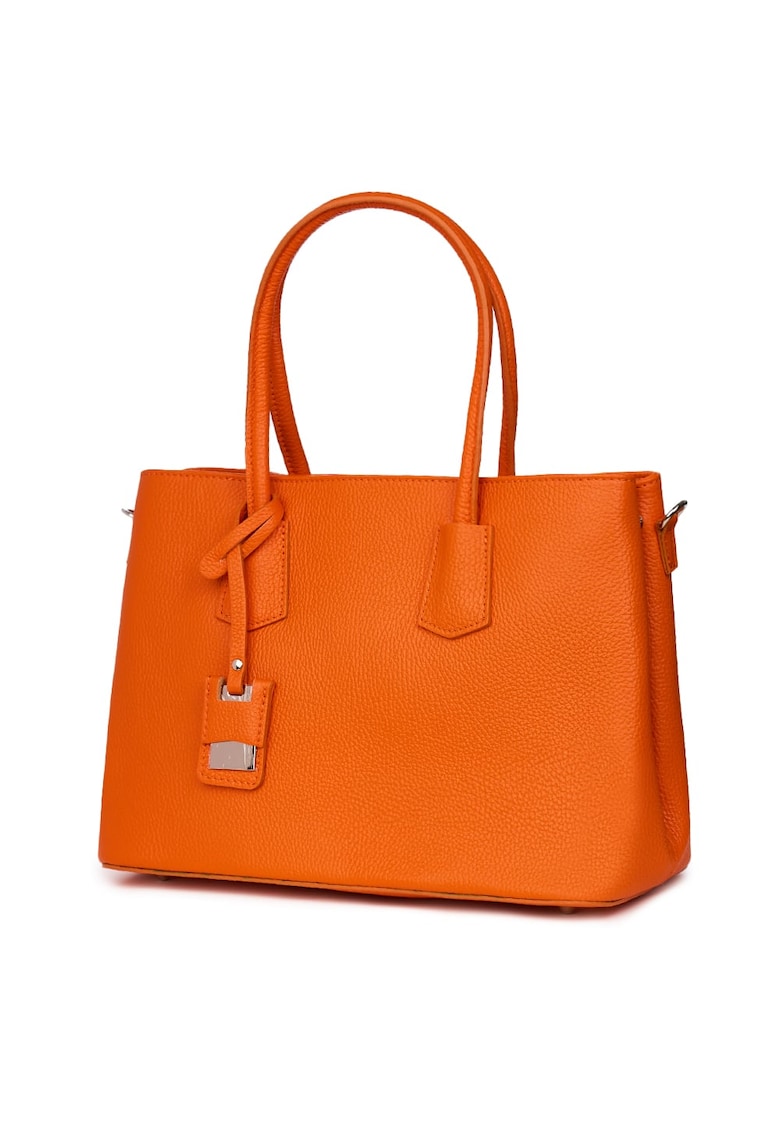 Oferte la Geanta dama din piele naturala Valentina maro - Portocaliu
