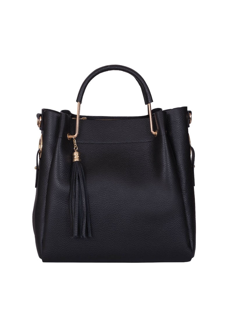Oferte la Geanta Fabiana din piele naturala pentru dama - Negru - 32x32cm