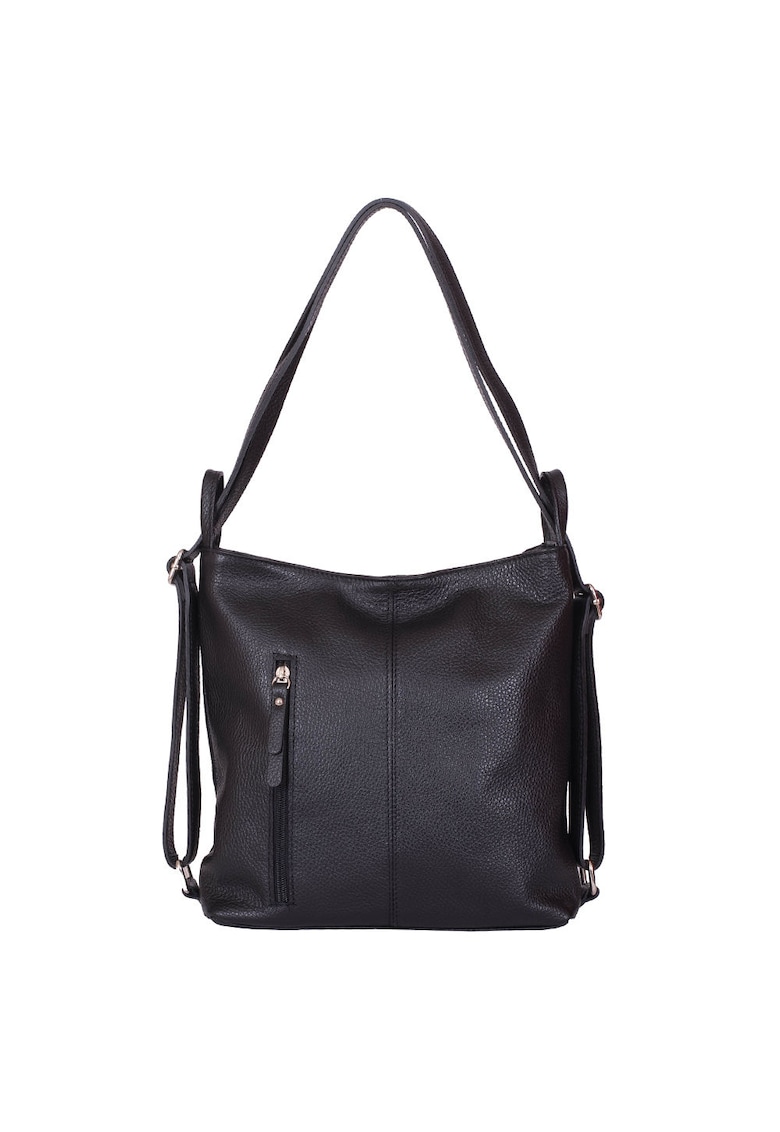 Oferte la Geanta rucsac 2-in-1 din piele naturala Alesandra - Negru