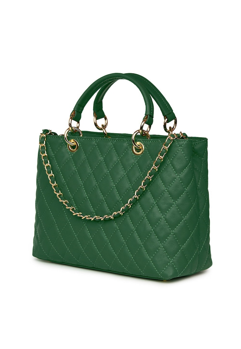 Oferte la Geanta din piele matlasata Gisella verde - Verde
