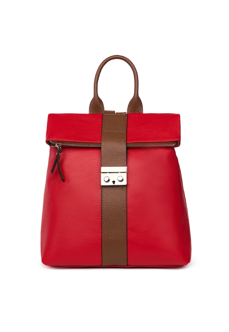 Oferte la Rucsac din piele naturala Manuel - Rosu